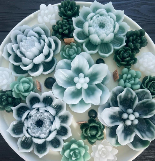 Artisan Flower Candle Handmade Candle Succulent Candle