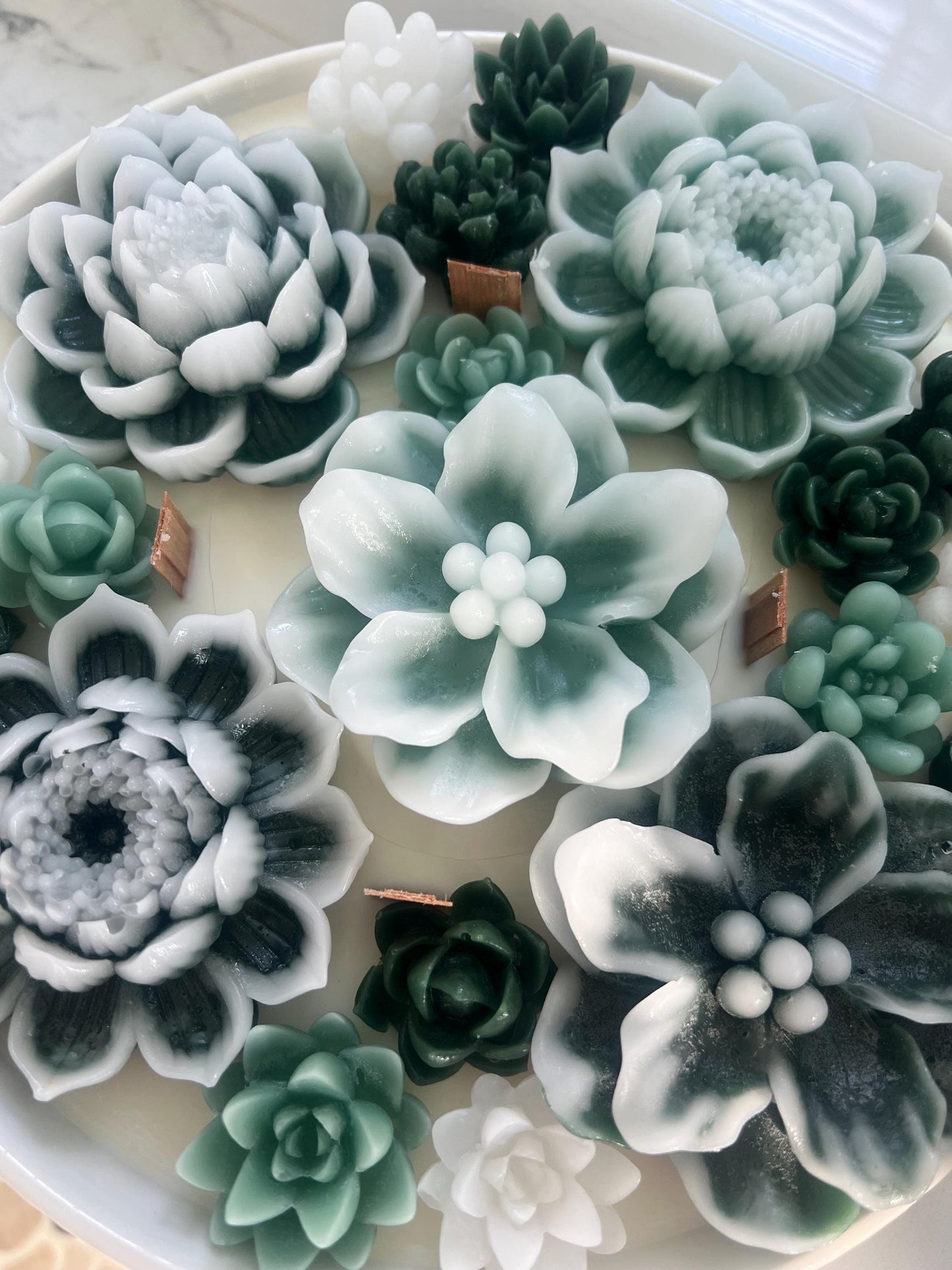 Artisan Flower Candle Handmade Candle Succulent Candle