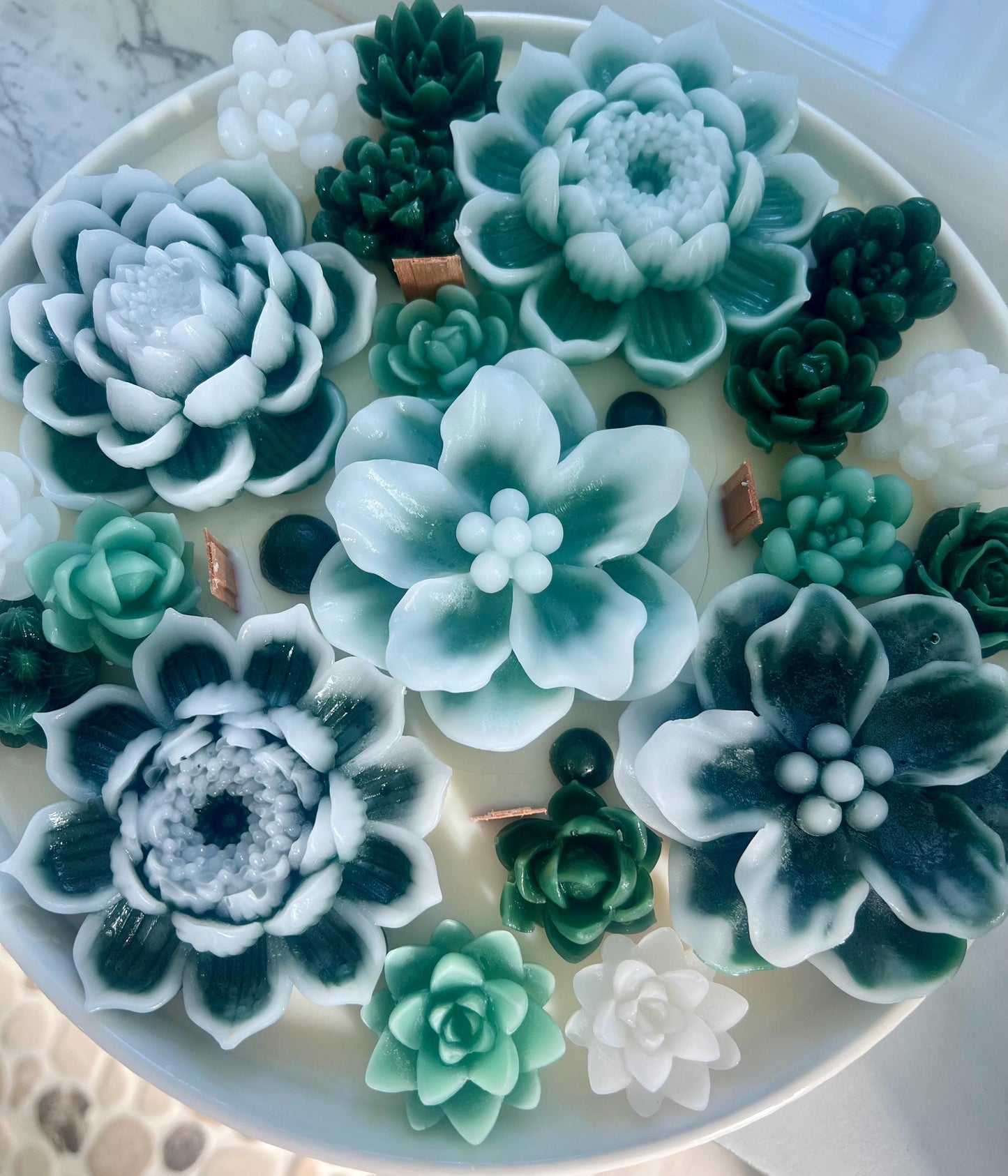 Artisan Flower Candle Handmade Candle Succulent Candle